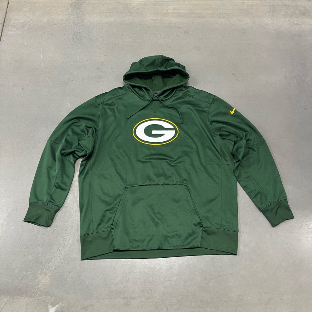 Y2K Green Bay Packers Nike Therma Fit NFL Hooded Pullover Sweatshirt Jacket 3XL